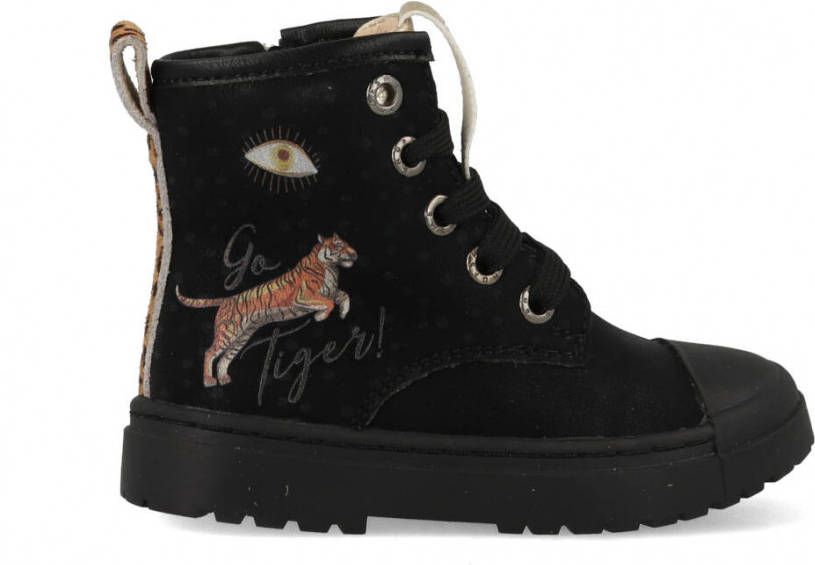 Shoesme Boot Biker Black Tiger SW21W006-A Zwart