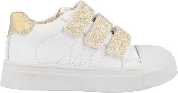 Shoesme leren sneakers wit goud met glitters Meisjes Leer Meerkleurig 26 - Foto 8