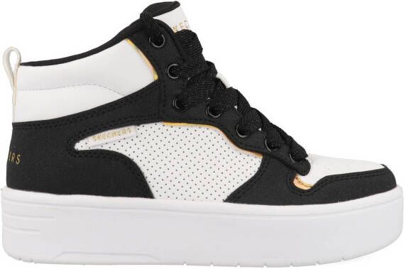Skechers Court High Shine Kicks 310192L WBK Wit Zwart