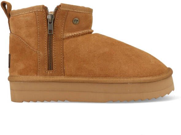 Warmbat Durack Plateau Tape Enkellaarsjes Plat Cognac - Foto 4