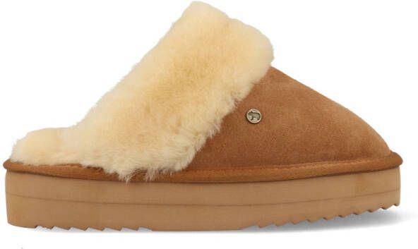 Warmbat Pantoffels Flurry PlateauFLS371025 Bruin