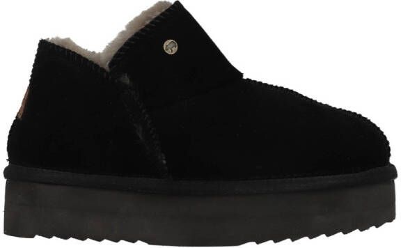 Warmbat Pantoffels Willow Plateau WLW371099 Zwart