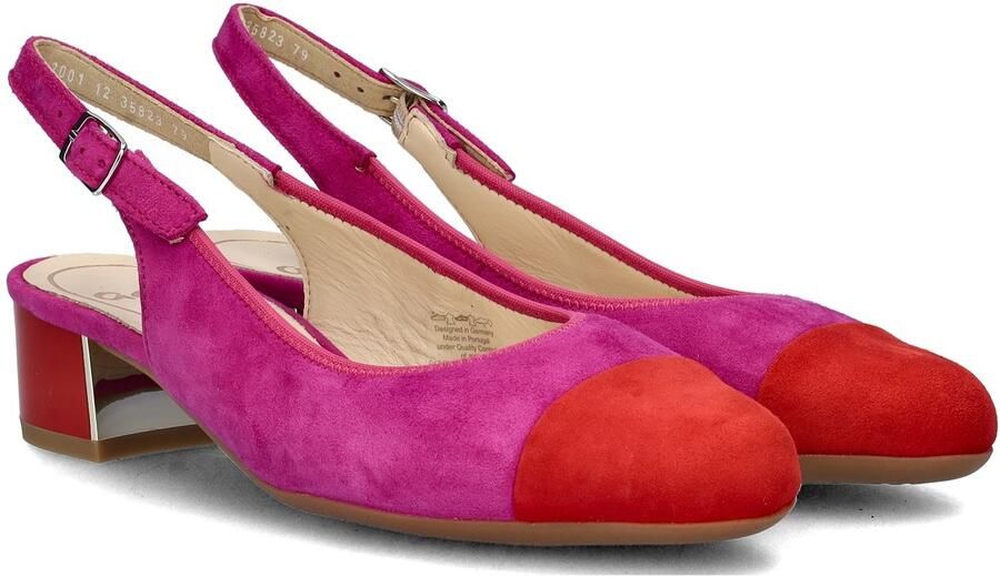 Ara Nizza 2.0 suède slingback pumps roze rood