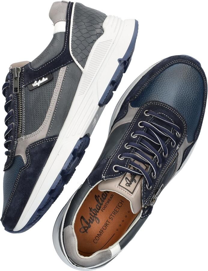 Australian Connery Heren Sneaker 15.1646.02-SO2 Blauw Grijs Wijdte H - Foto 8
