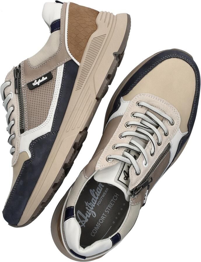 Australian Sneaker Connery Wijdte H 15.1682.06-L68 Taupe Beige Combi - Foto 3