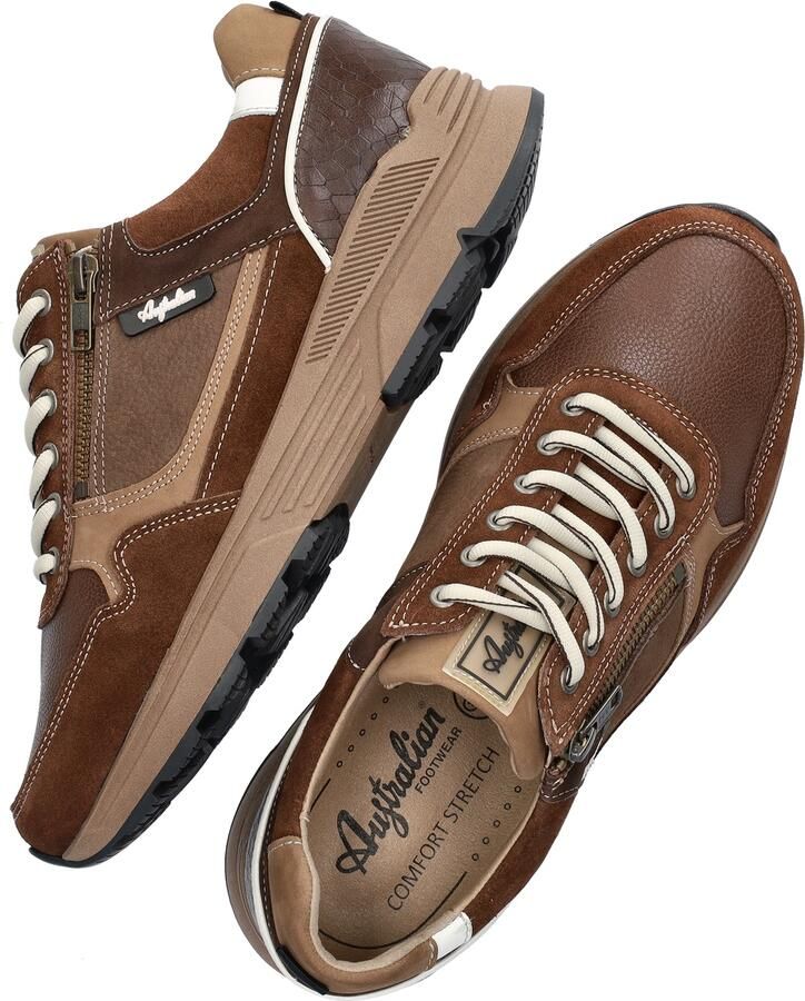 Australian Connery K D12 Brown Taupe Sneakers Bruin Taupe Leer en Suede Heren Bruin Taupe - Foto 3
