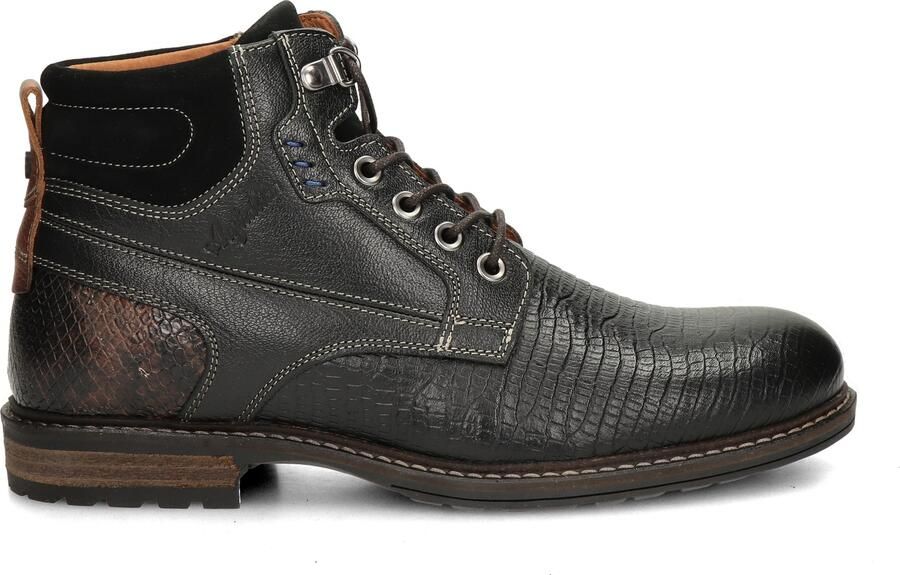 Australian Footwear Zwarte Australian Veterschoenen Rick Leather