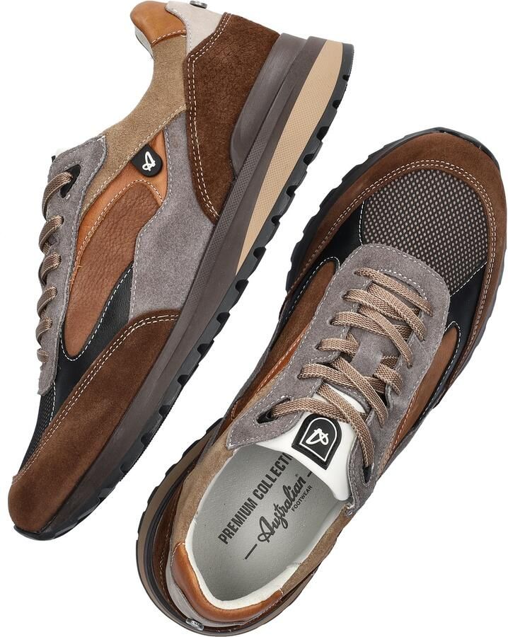 Australian Sparrow L72 Taupe Brown Grey Sneakers Grijs Bruin Leer Combi Heren Grijs Bruin - Foto 3