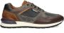Australian Novecento leren sneakers blauw cognac - Thumbnail 3