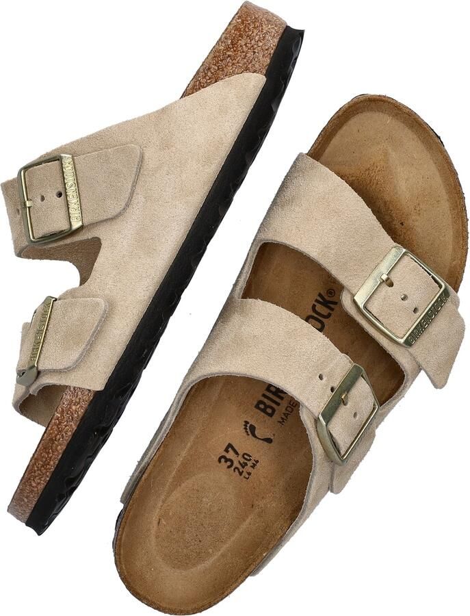 BIRKENSTOCK Slippers Dames Arizona Dames Maat: 40 Materiaal: Suède Kleur: Beige - Foto 7