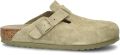 Birkenstock Suede Leather Boston Platte Schoenen Green Dames - Groen