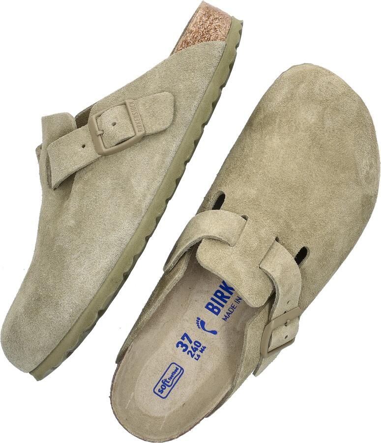 Birkenstock Suede Leather Boston Platte Schoenen Green - Foto 8