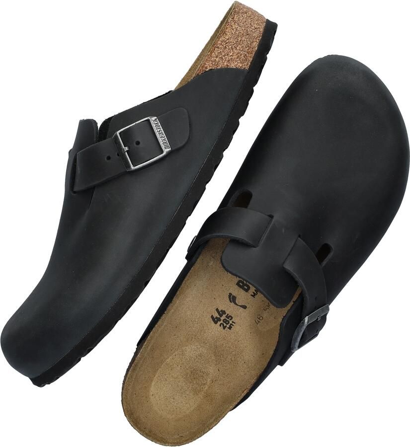 Birkenstock Boston Black narrow Fettleder Oiled Leather Unisex Pantoffels Zwart - Foto 6