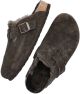 Birkenstock slipper BOSTON Shearling Mocca Suede Leather narrow - Bruin