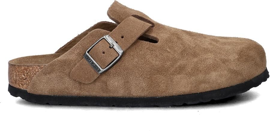 Birkenstock Platte sandalen Boston Suede Leather Narrow Dark Tea Tonal - Foto 3