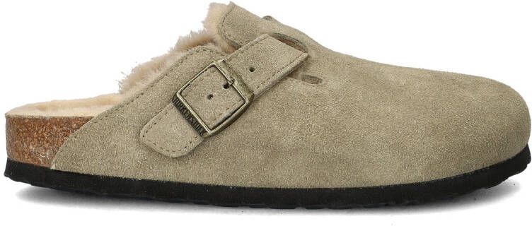 Birkenstock Boston Slippers en Sandalen Dames Beige Suède - Foto 2