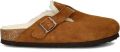 Birkenstock Klompen Mocassins Boston Shearling daim fourrure - Bruin