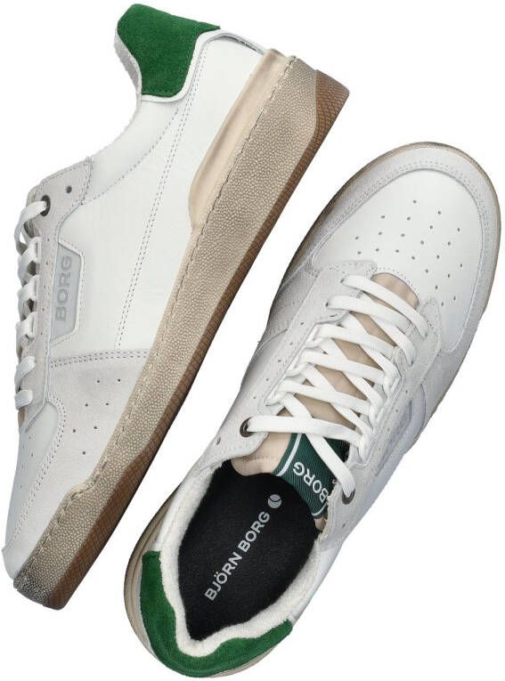 Björn Borg T3200 Cup Low leren sneakers wit groen