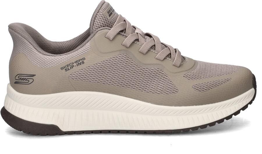 Skechers Slip-ins: BOBS Squad 4 heren sneakers taupe Beige Extra comfort Memory Foam