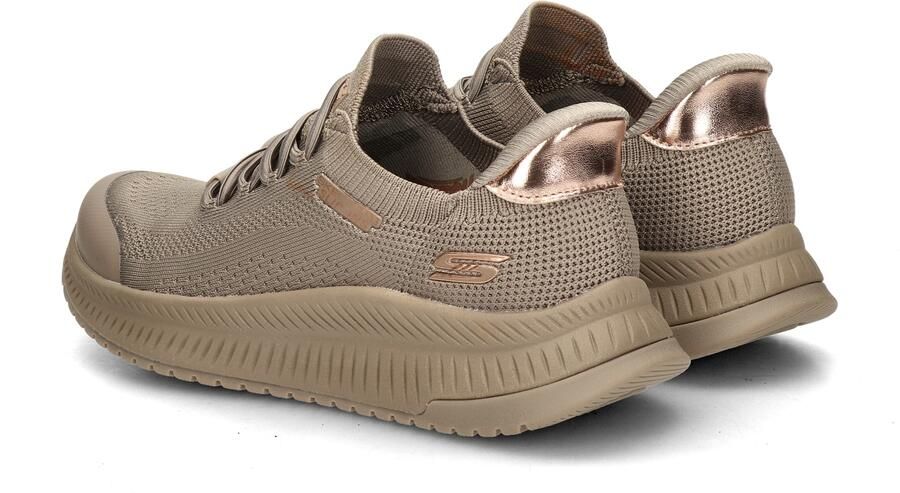 Skechers Dames BOBS Squad 4 Dire Step Slip Ins Sneakers Dark Taupe - Foto 3