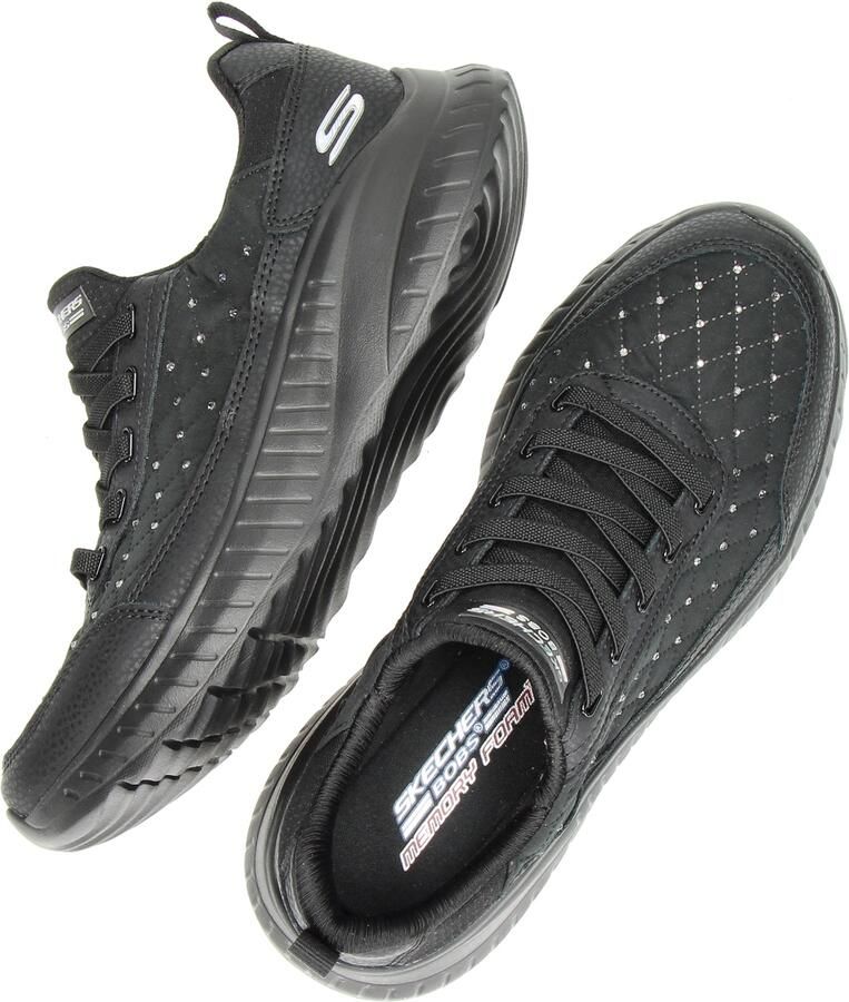 Bobs Skechers Sport Squad Chaos Cozy Fit Crystal Rain dames sneaker Zwart - Foto 3