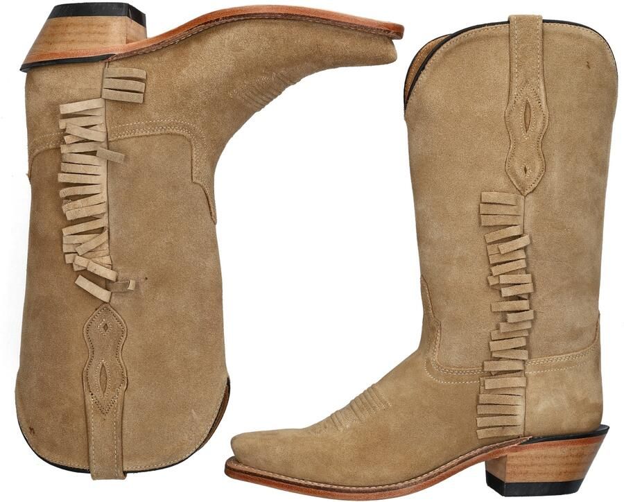 Bruin Tinten Ruffle Sand Women Cowboylaarzen Western Laarzen Dames Beige - Foto 6