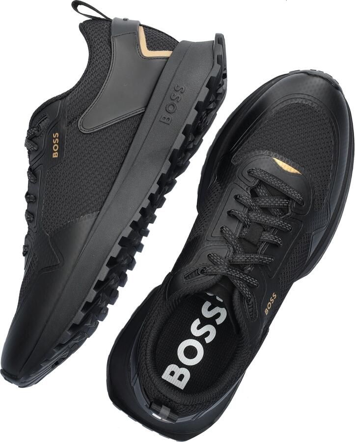 BOSS Lage Sneakers Heren Jonah Runn Maat: 41 Materiaal: Leer Kleur: Zwart - Foto 4