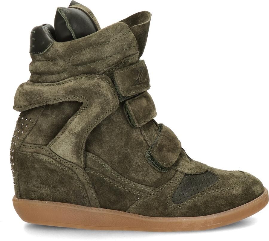 Bronx dames sneaker sleehak Jae-yy triple strap suede kaki - Foto 3