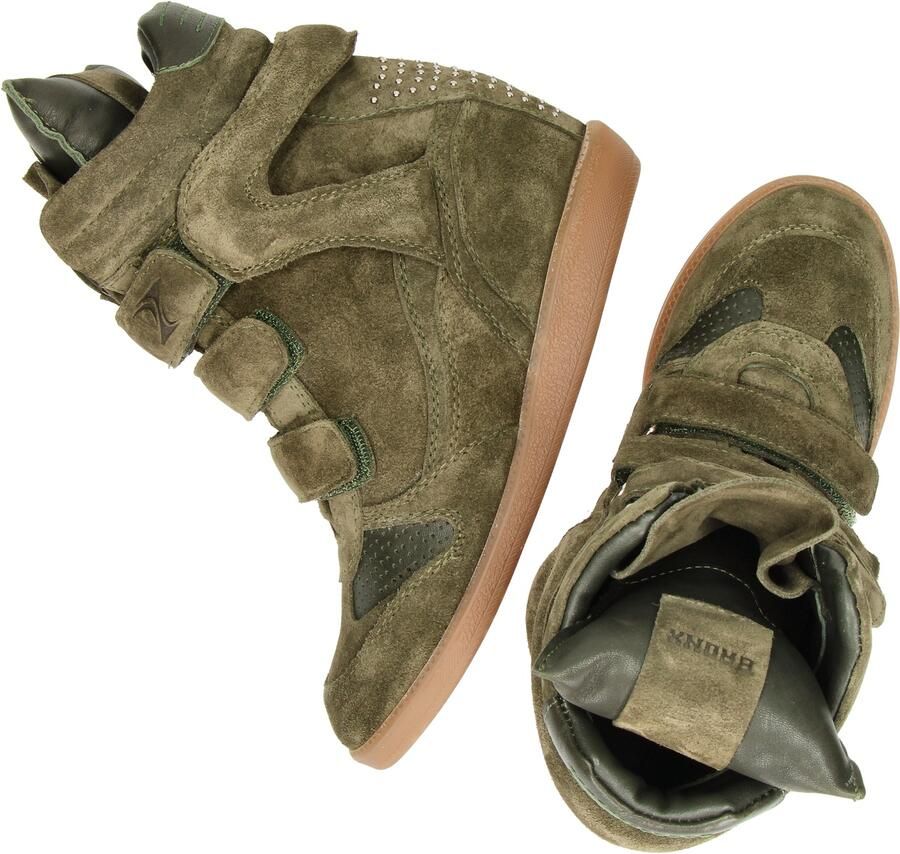 Bronx dames sneaker sleehak Jae-yy triple strap suede kaki - Foto 4