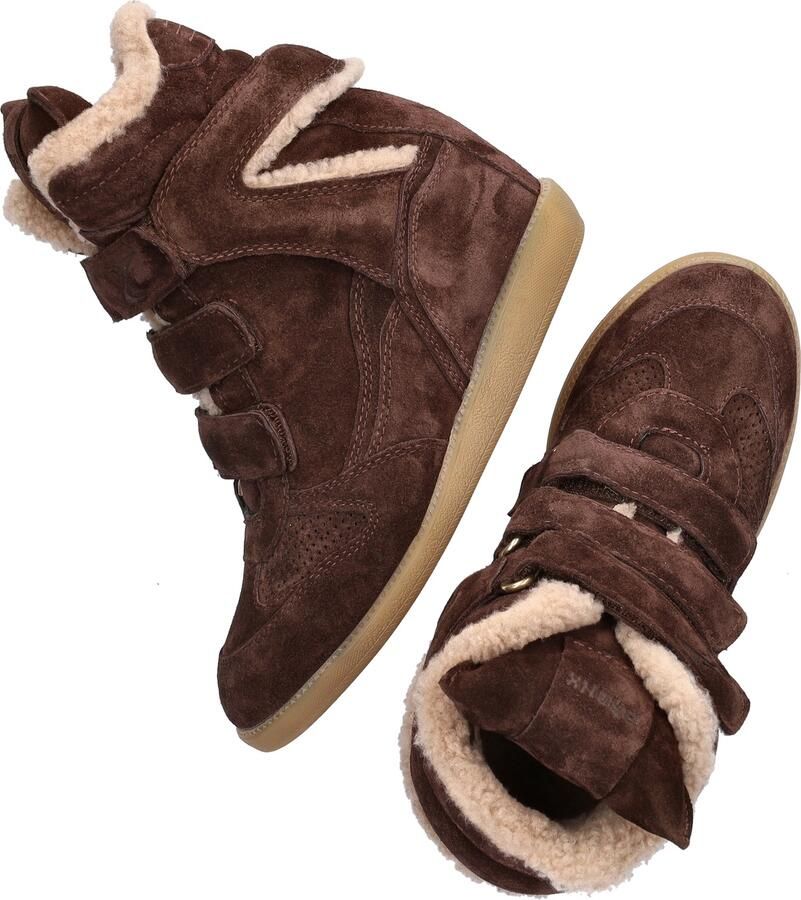 Bronx dames hoge sneaker Jaeyy Strap Fur suède bruin - Foto 3