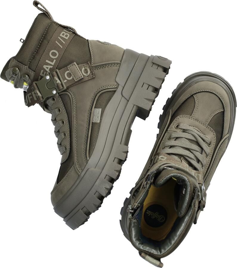 Buffalo Aspha Com1 Laceup Mid Fashion sneakers Schoenen khaki maat: 41 beschikbare maaten:36 37 38 39 40 41 - Foto 3