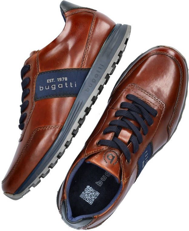 Bugatti leren sneakers cognac