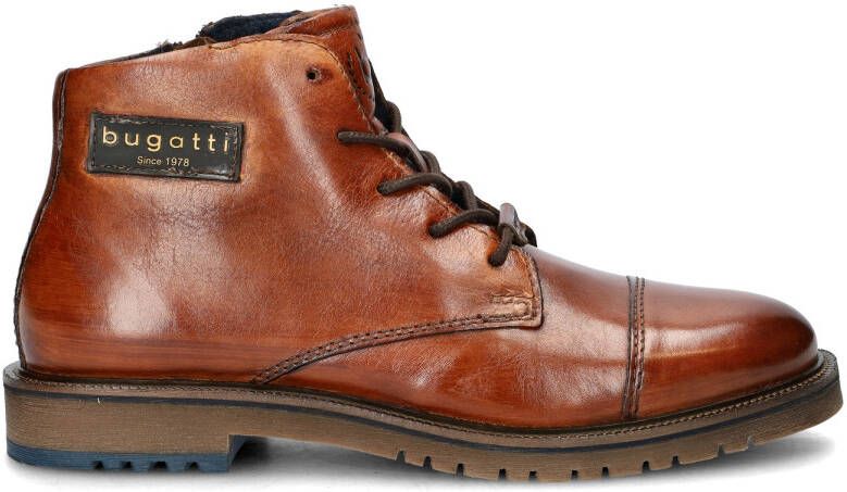 Bugatti leren veterboots cognac