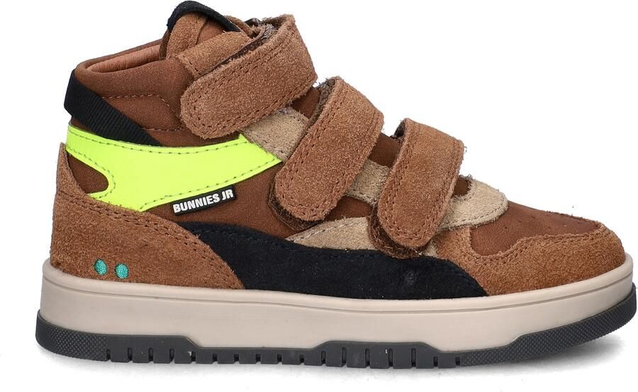 BunniesJR 225991-414 Jongens Hoge Sneakers Bruin Leer Klittenband Met Rits - Foto 5