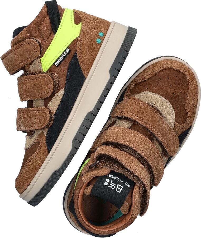 BunniesJR 225991-414 Jongens Hoge Sneakers Bruin Leer Klittenband Met Rits - Foto 6