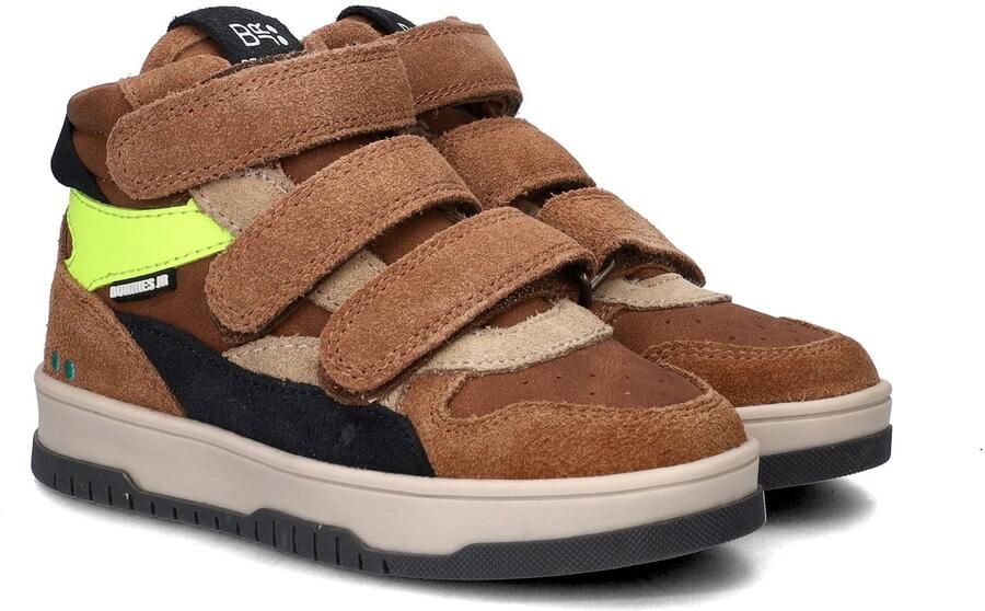 BunniesJR 225991-414 Jongens Hoge Sneakers Bruin Leer Klittenband Met Rits - Foto 8