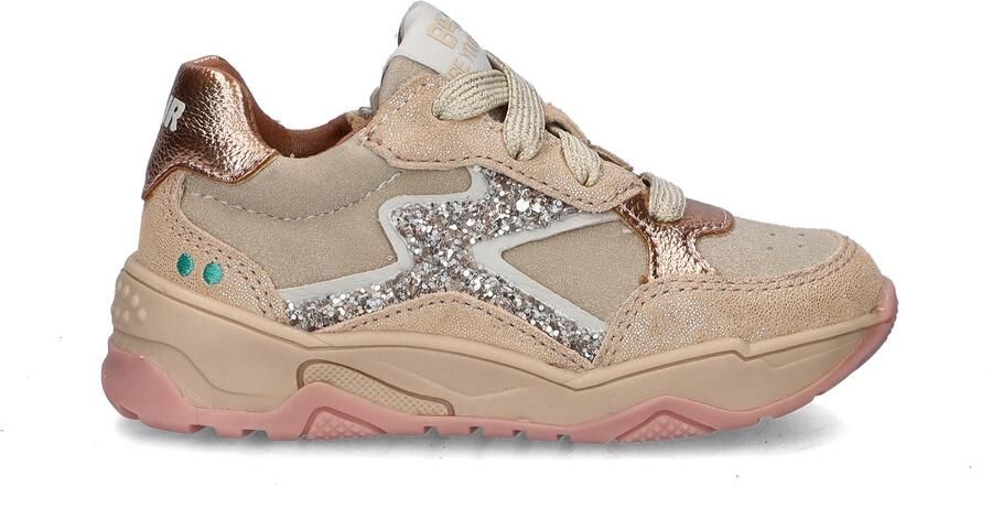 BunniesJR Cleo Chunky leren sneakers met pailletten en glitters lichtroze - Foto 8