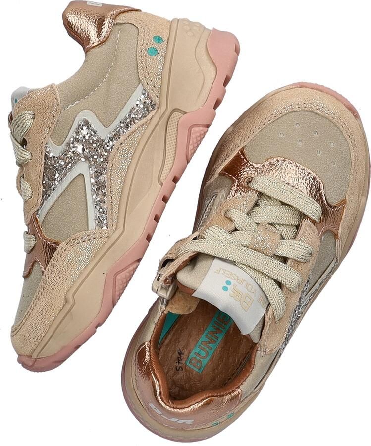 BunniesJR Cleo Chunky leren sneakers met pailletten en glitters lichtroze - Foto 5