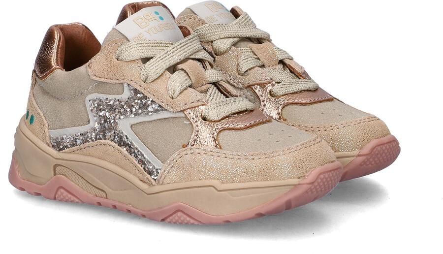 BunniesJR Cleo Chunky leren sneakers met pailletten en glitters lichtroze - Foto 7