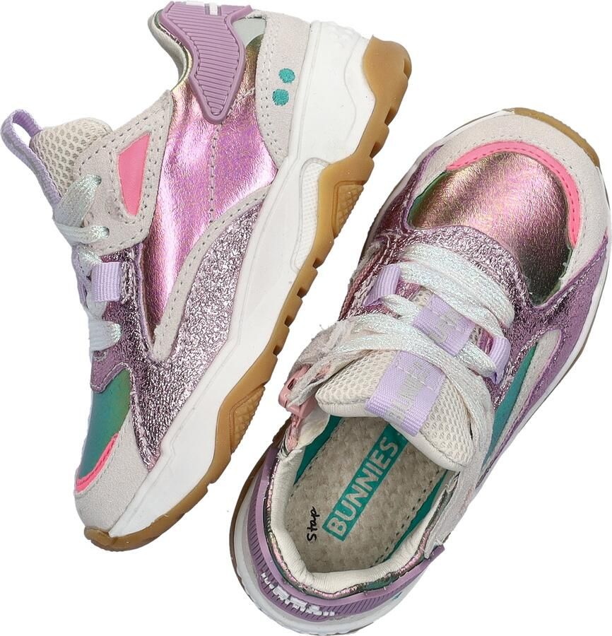 BunniesJR 226220-498 Meisjes Lage Sneakers Multicolor Leer Veters - Foto 4