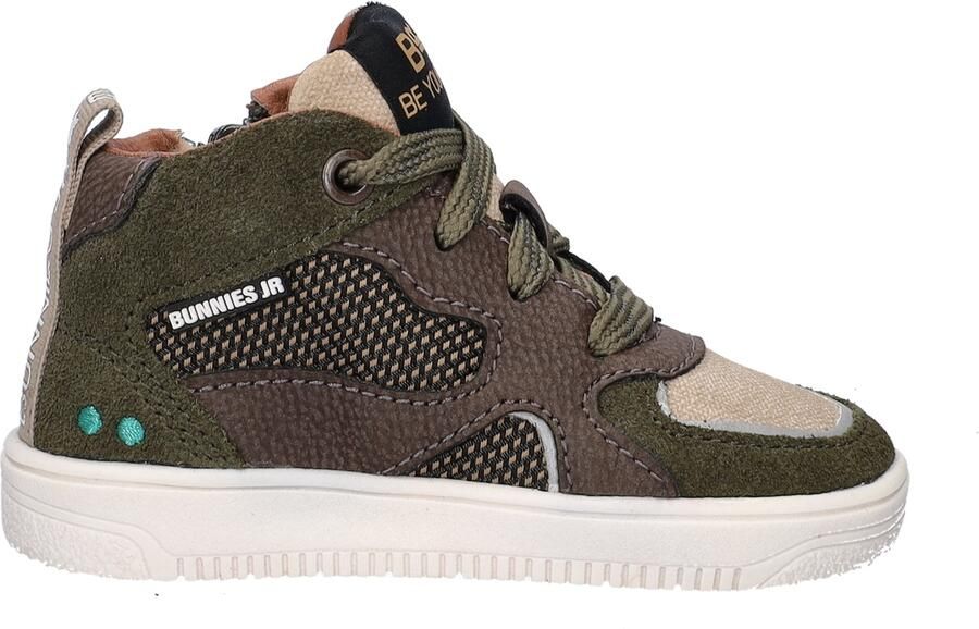 BunniesJR 225656-469 Jongens Hoge Sneakers Groen Leer Veters - Foto 2