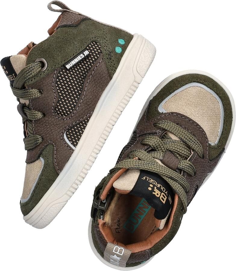BunniesJR 225656-469 Jongens Hoge Sneakers Groen Leer Veters - Foto 3