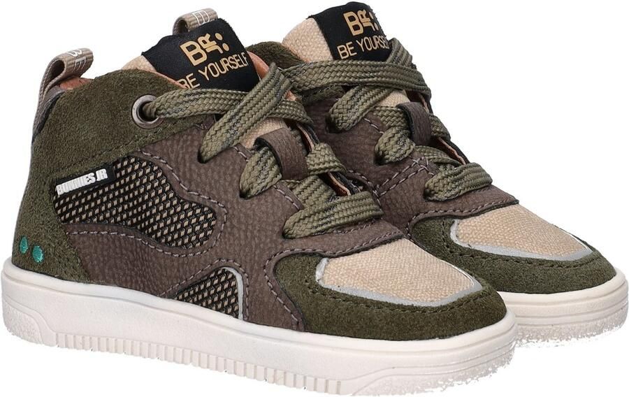 BunniesJR 225656-469 Jongens Hoge Sneakers Groen Leer Veters - Foto 4