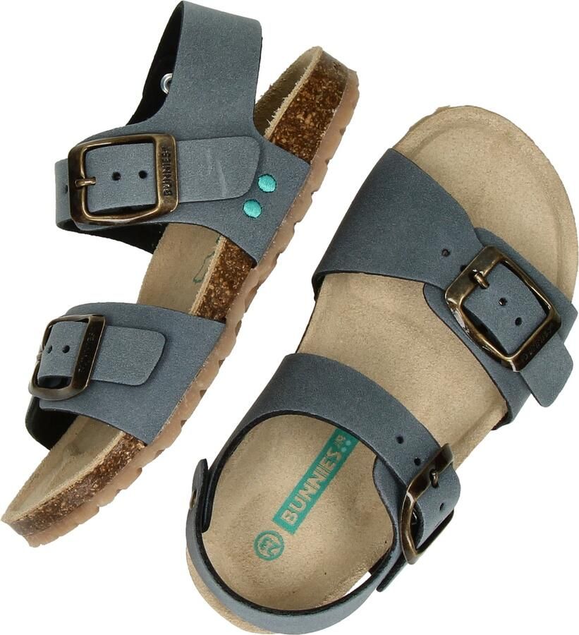 BunniesJR 226406-727 Jongens Platte Sandalen Blauw Imitatieleer Gespsluiting - Foto 4