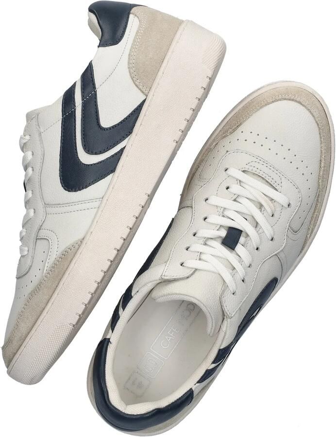 Cafe Moda leren sneakers wit blauw - Foto 5