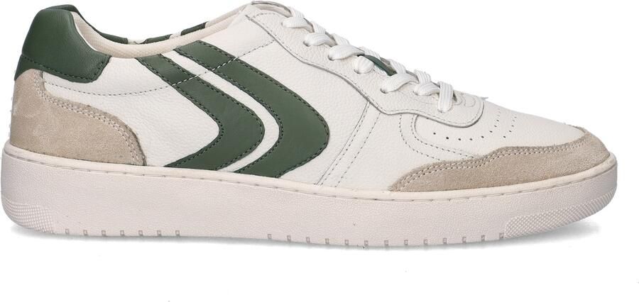 Cafe Moda leren sneakers wit groen - Foto 4