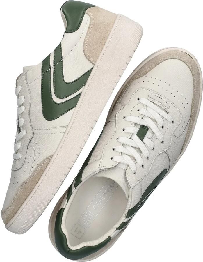Cafe Moda leren sneakers wit groen - Foto 5