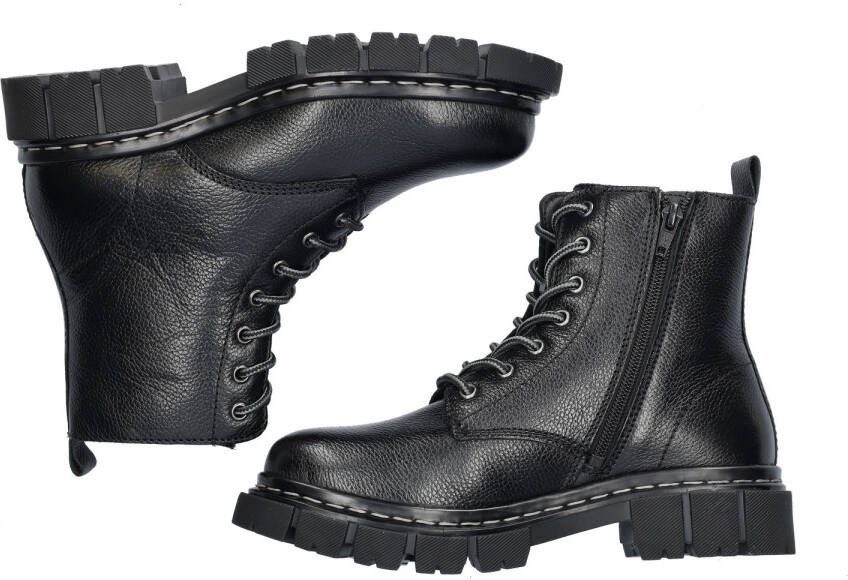 Cafe Moda leren veterboots zwart - Foto 2