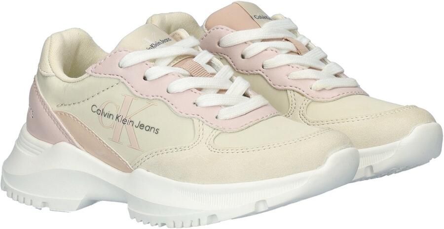 Calvin Klein chunky sneakers beige lichtroze Meisjes Imitatieleer Meerkleurig 39 - Foto 2