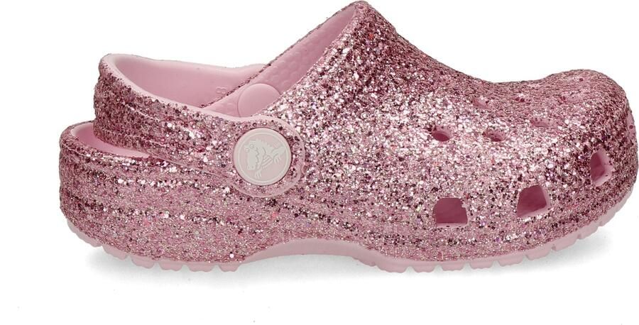 Crocs Kid's Classic Chunky Glitter Clog Sandalen maat 28-29 roze - Foto 3